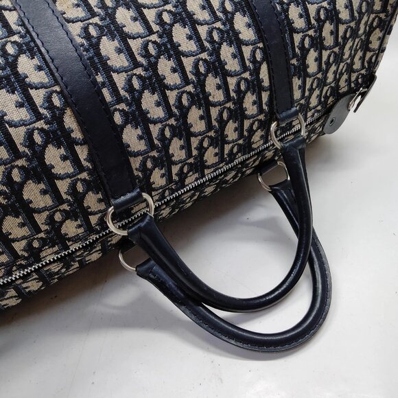 Authentic Christian Dior Navy Blue Canvas Hand Bag mn517-113025 - Picture 7 of 16